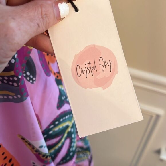 Crystal Sky Floral V-Neck Mini Dress - Picture 2 of 9